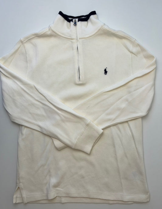 Polo Ralph Lauren Sweatshirt - Cream Knit 1/4 Zip | size 14/16