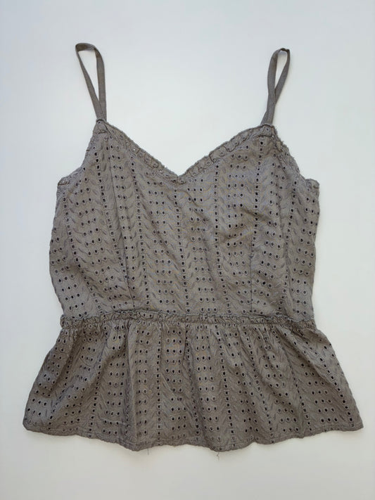 Sim & Sam Tank Top - Gray Eyelet (Adult Size S) | size 10/12