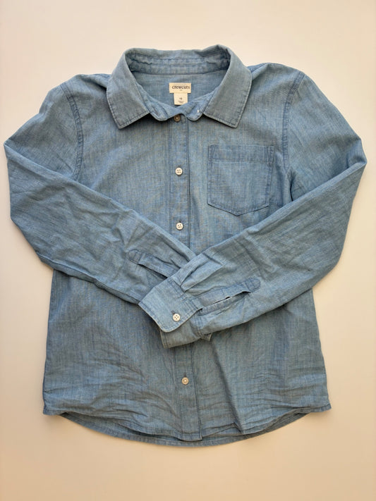 Crewcuts Shirt - Blue Chambray Button Up | size 12
