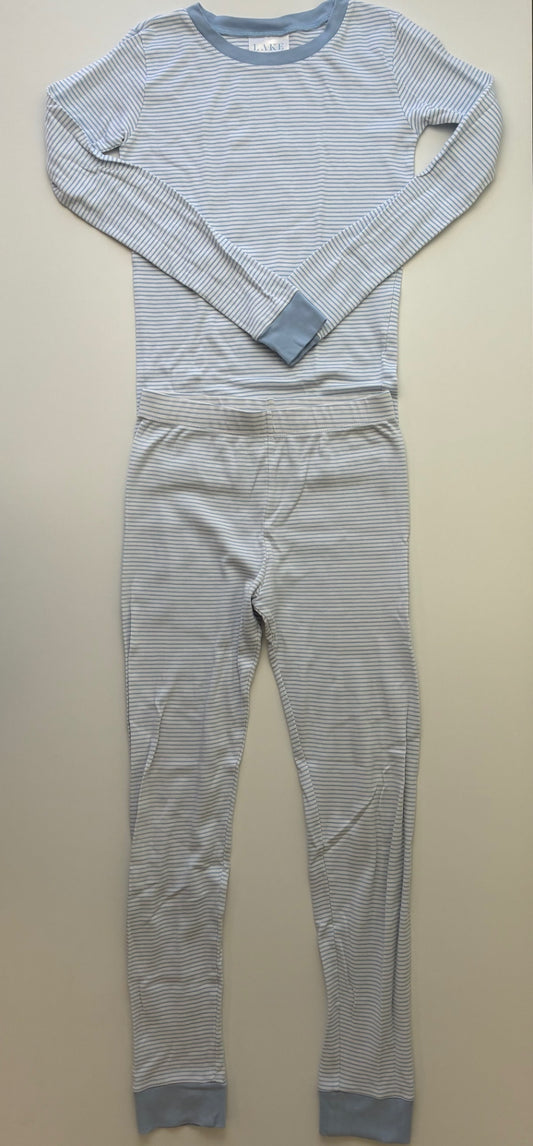 Lake 2 Piece Ensemble - Blue Striped Long Pajamas | size 10