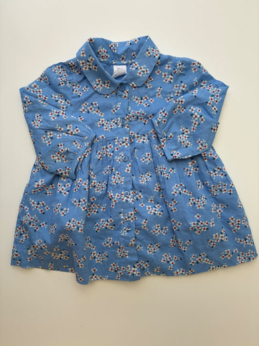 Baby Gap Shirt - Blue Floral Button Down | size 3 - 6 Months