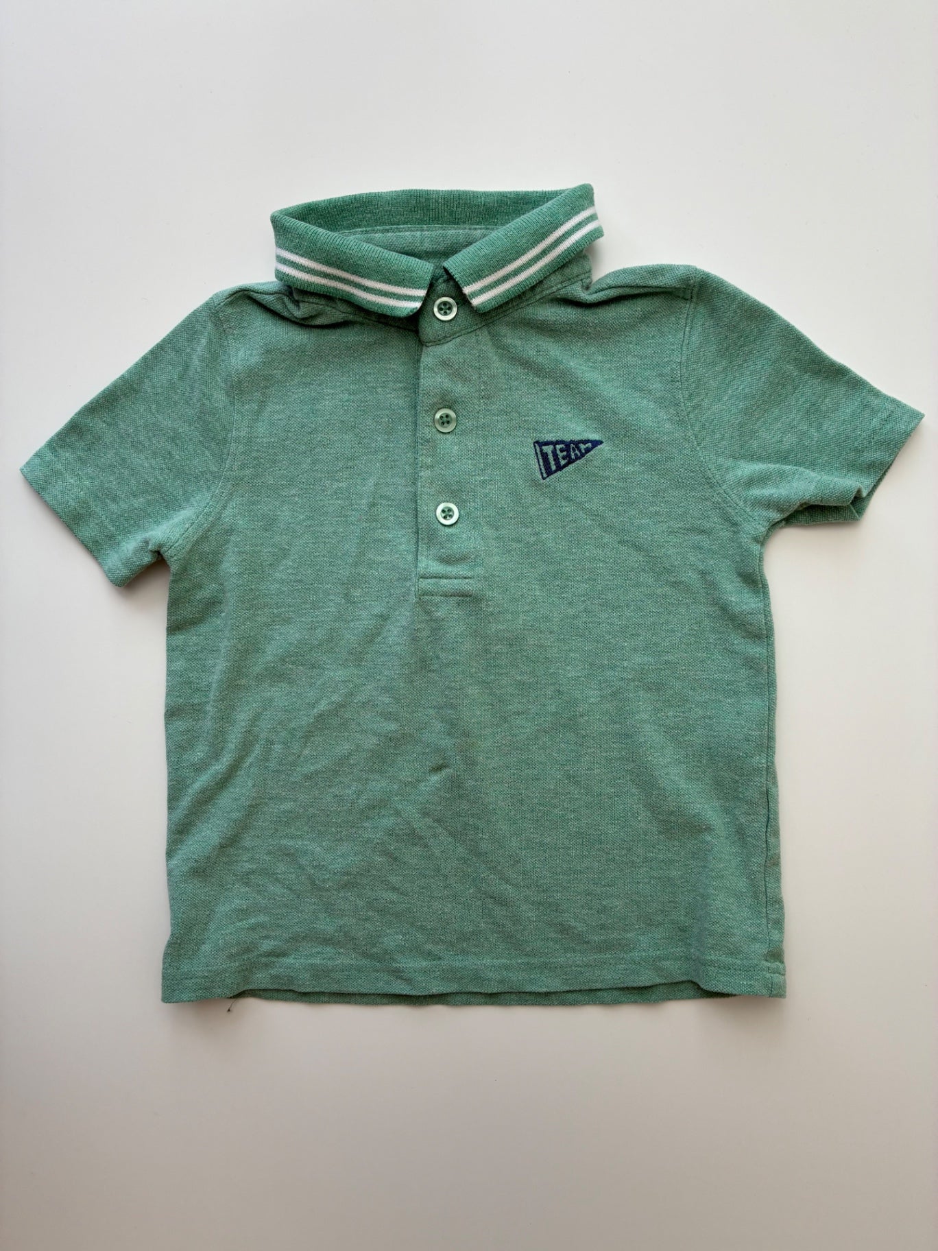 Young Days Shirt - Green Pique Knit Polo | size 3T