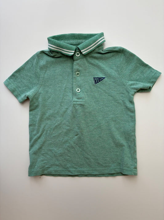 Young Days Shirt - Green Pique Knit Polo | size 3T
