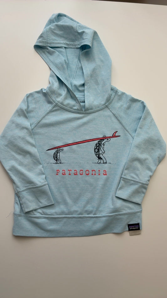 Patagonia Long Sleeve T-Shirt - Blue Baby Capilene® Silkweight Hoody | size 12 - 18 Months