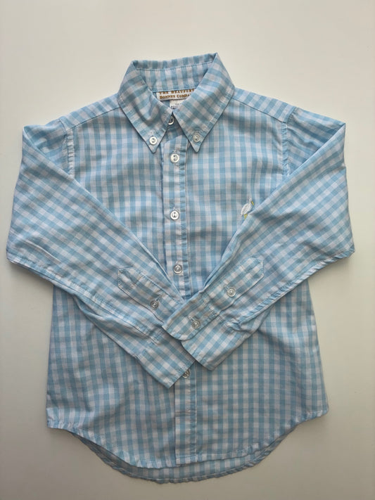 The Beaufort Bonnet Company Shirt - Blue Gingham Button Down | size 3T