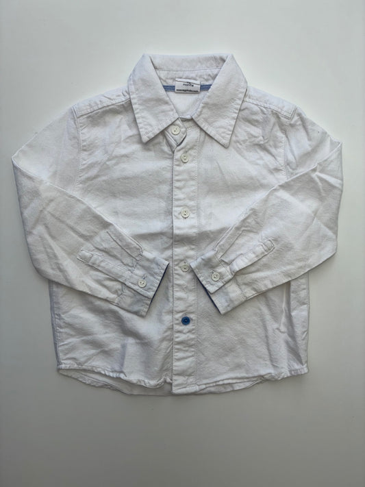 EGG New York Shirt - White Solid Button Up 100% Cotton | size 12 Months