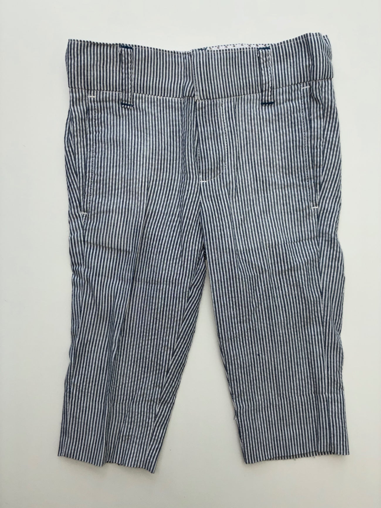EGG New York Pants - Blue Seersucker Trouser | size 12 Months