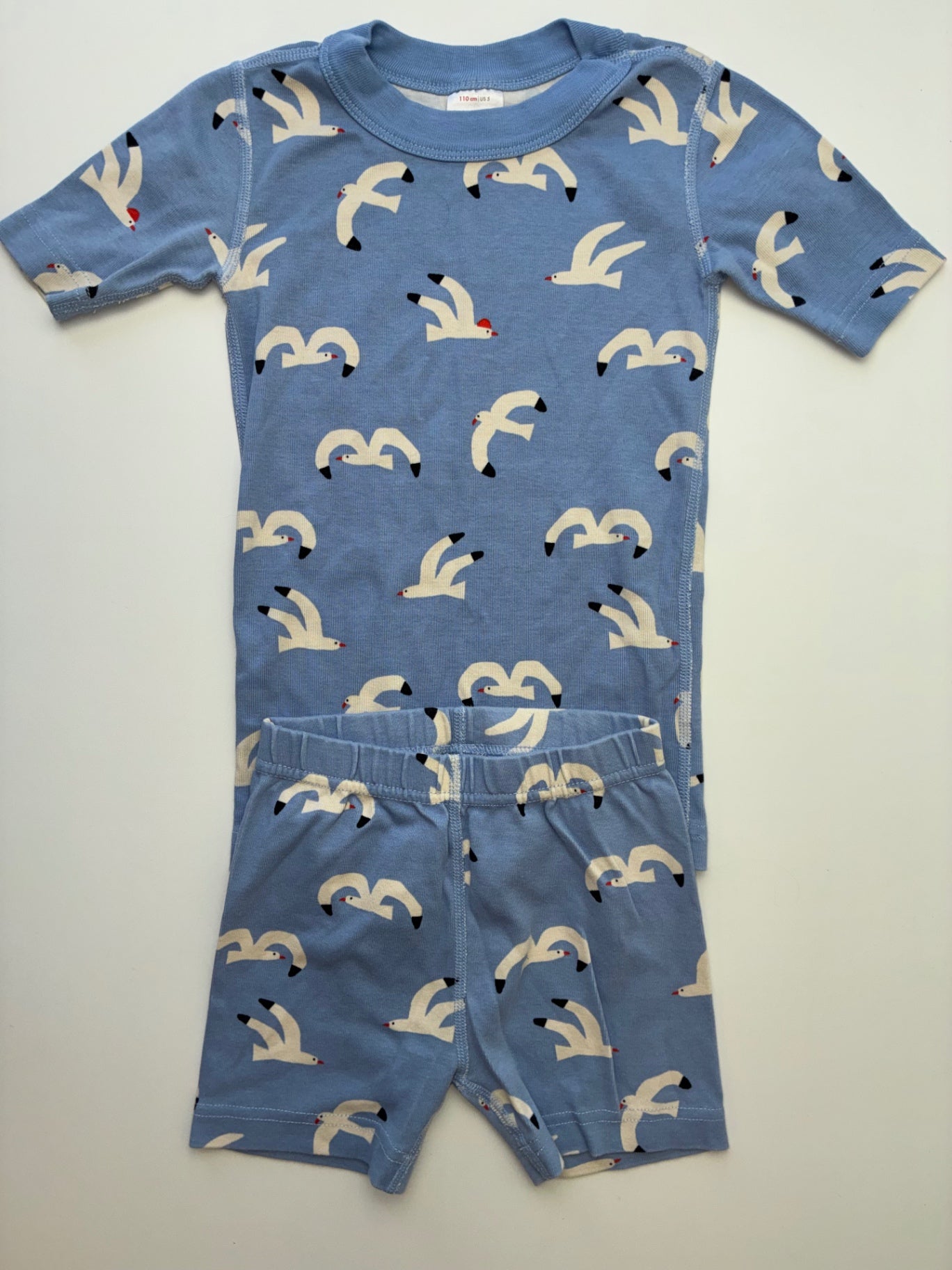 Hanna Andersson 2 Piece Ensemble - Blue Seagull Short Pajamas | size 5T