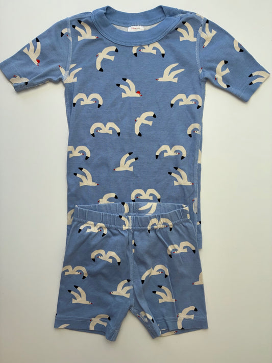 Hanna Andersson 2 Piece Ensemble - Blue Seagull Short Pajamas | size 5T