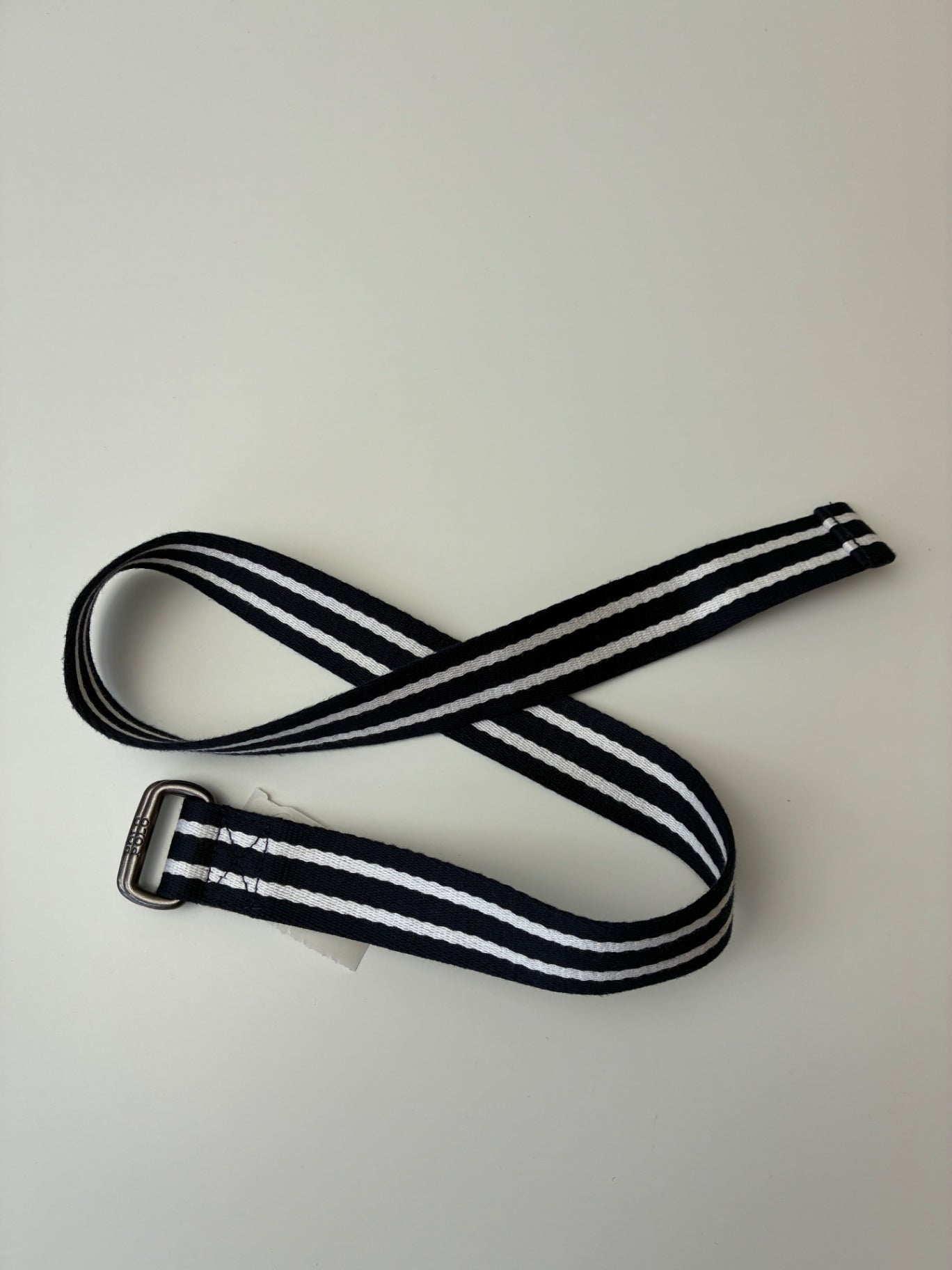 Polo Ralph Lauren Belt - Navy Blue Stripe D-Ring | size 12/14