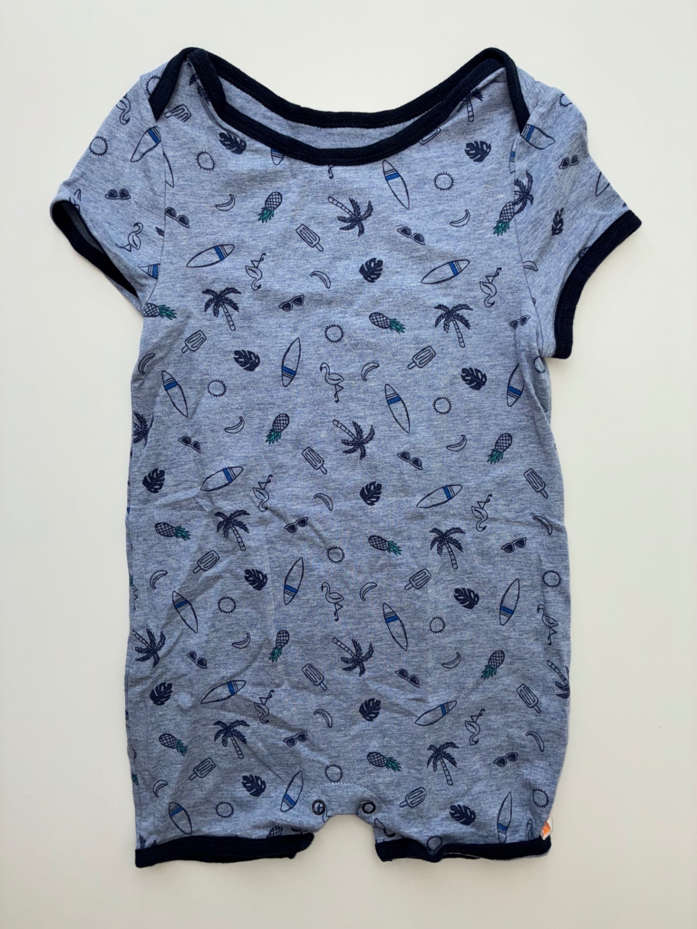 EGG New York Onesie - Blue Vacation Print Romper | size 24 Months