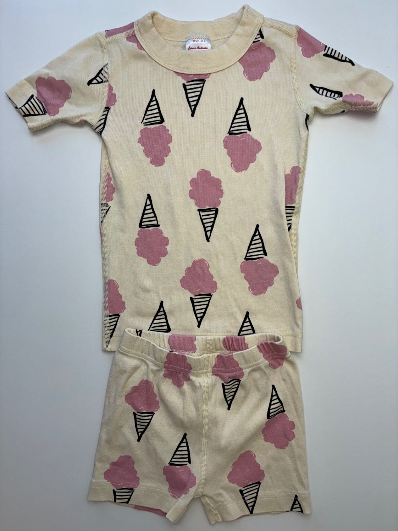 Hanna Andersson 2 Piece Ensemble - Yellow Cotton Candy Short Pajamas | size 5T