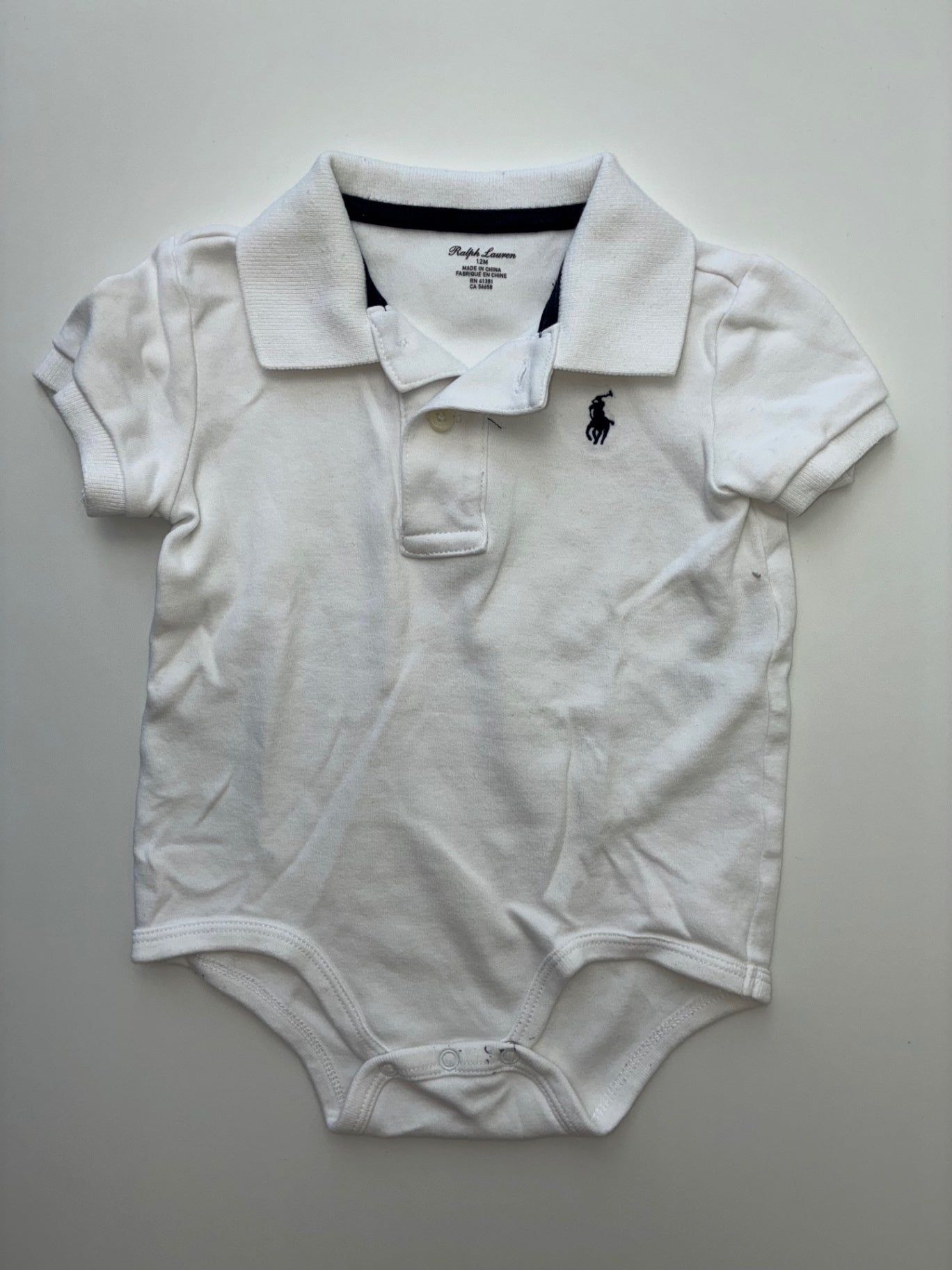 Ralph Lauren Onesie - White Polo | size 12 Months