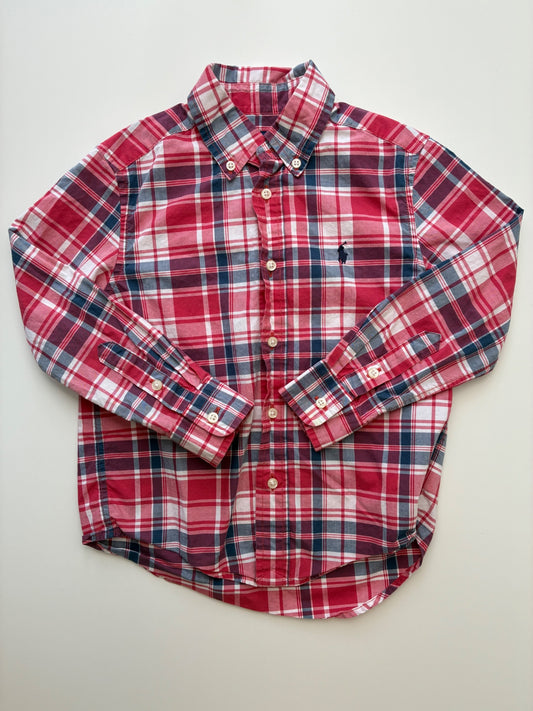 Ralph Lauren Shirt - Red Plaid Button Down | size 4T