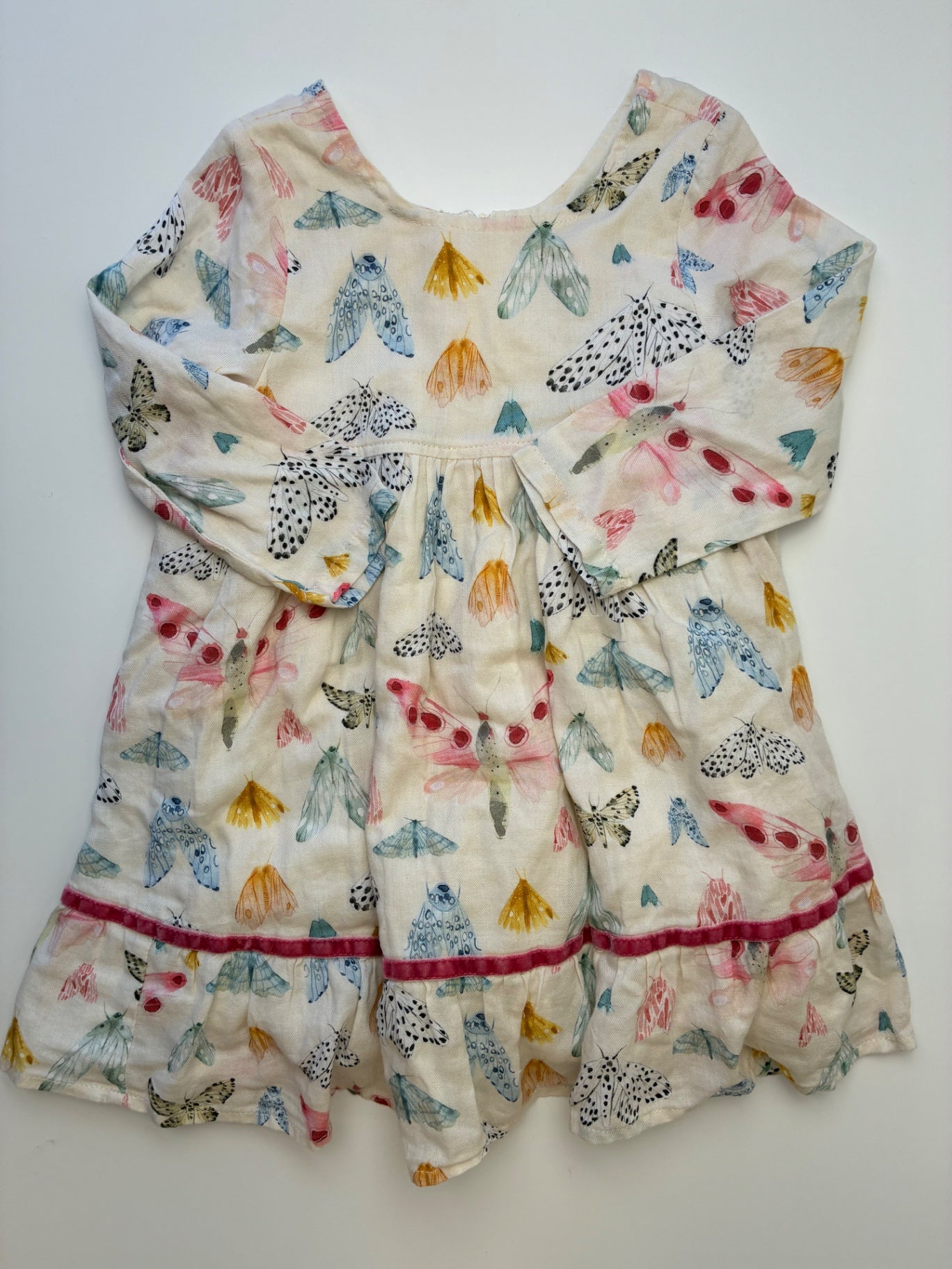 Pink Chicken Dress - Multicolor Butterflies Long Sleeve | size 2T