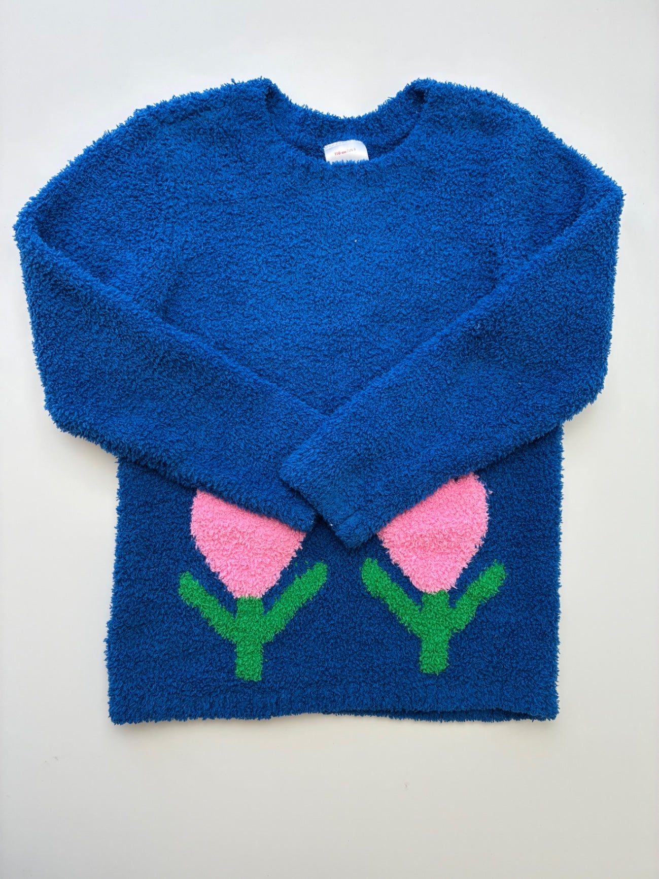 Hanna Andersson Sweater - Blue Fleece Tulips | size 5T