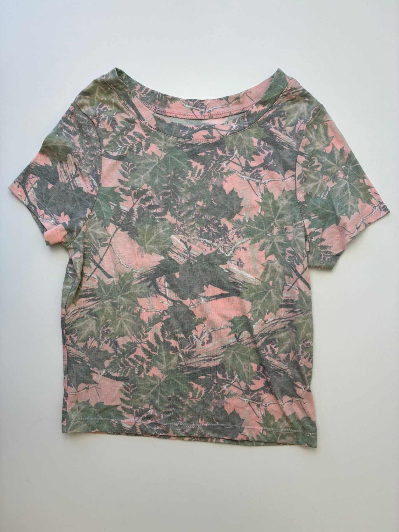 Pacsun T-Shirt - Green Camouflage (Adult Size S) | size Women's S