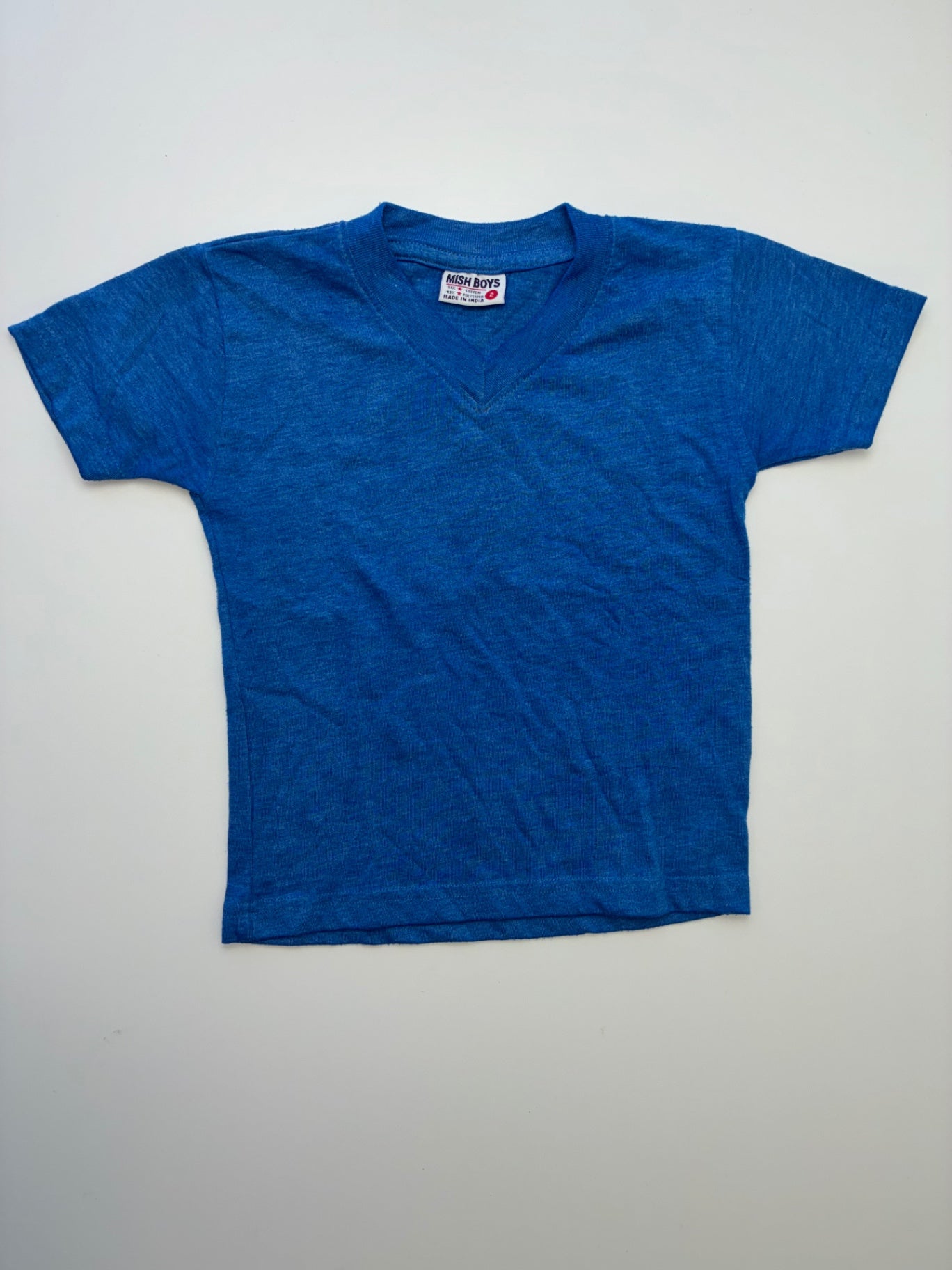 Mish Boys T-Shirt - Blue Solid V-Neck | size 2T