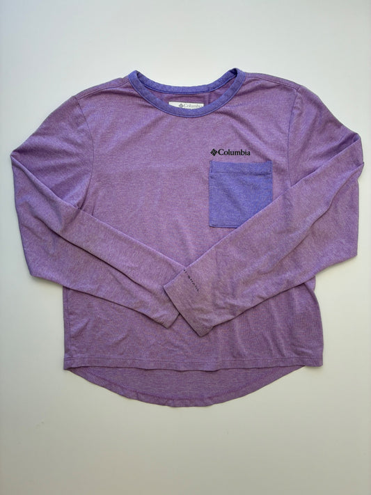 Columbia Long Sleeve T-Shirt - Purple Cropped Heathered | size 7/8