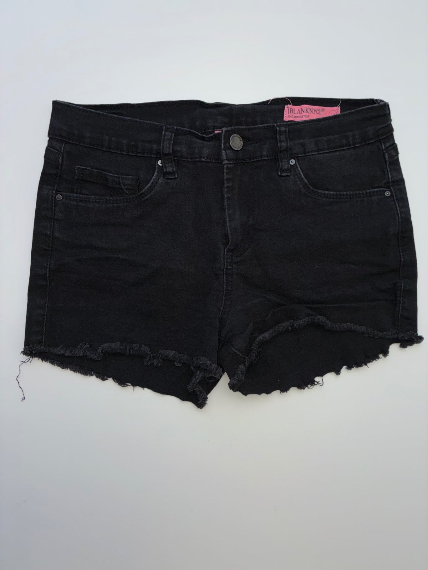 Blank NYC Shorts - Black Mini Astor Stretch Denim | size 14
