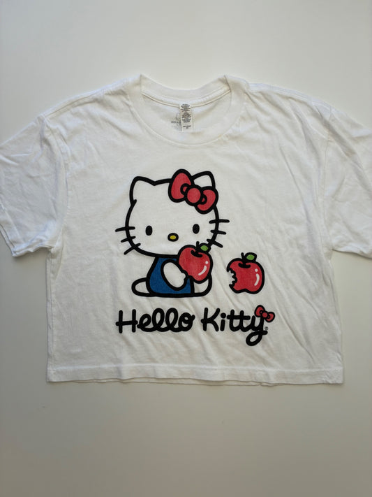 Sanrio T-Shirt - White Hello Kitty Cropped (Adult Size XS) | size Women's XS