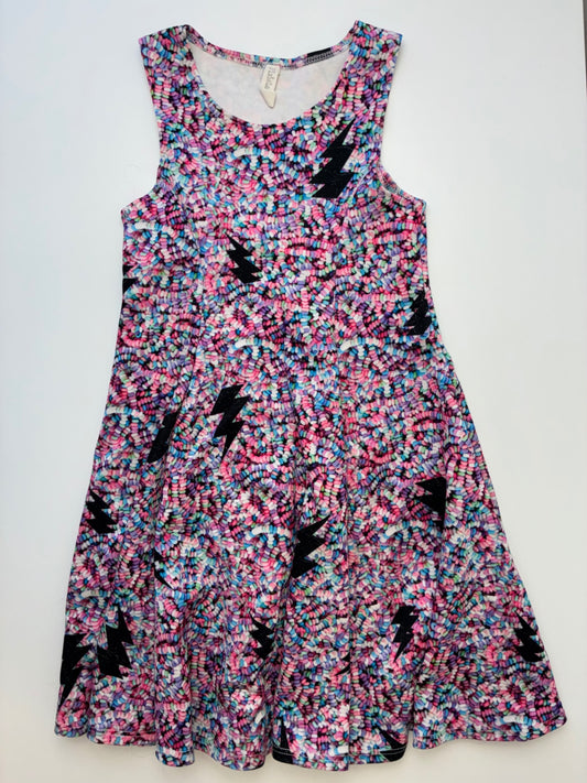 Pixie Lane Dress - Multicolor Candy Necklaces + Lightning Bolts | size 8