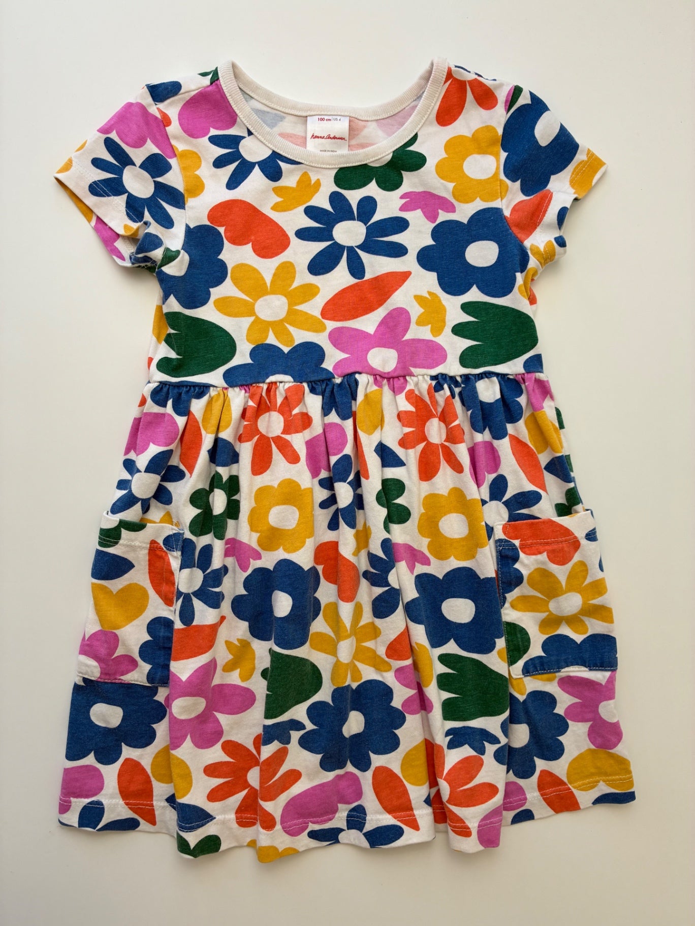 Hanna Andersson Dress - Multicolor Floral Short Sleeve | size 4T