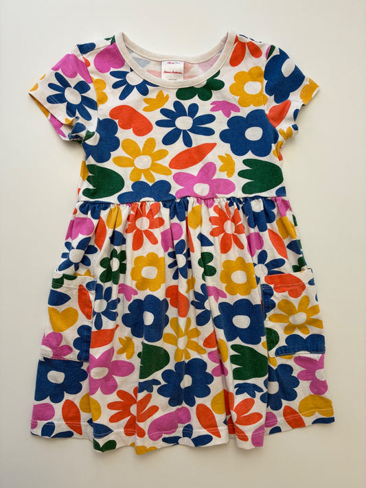 Hanna Andersson Dress - Multicolor Floral Short Sleeve | size 4T