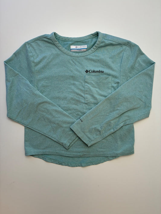 Columbia Long Sleeve T-Shirt - Green Cropped Heathered | size 6