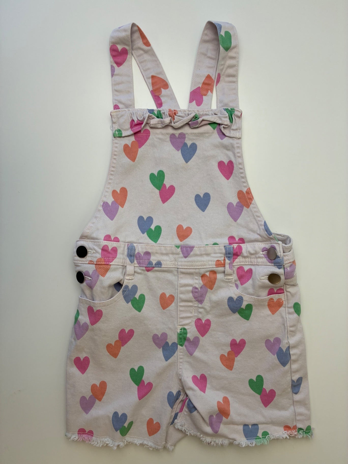 365 Kids Overalls - Multicolor Hearts | size 6