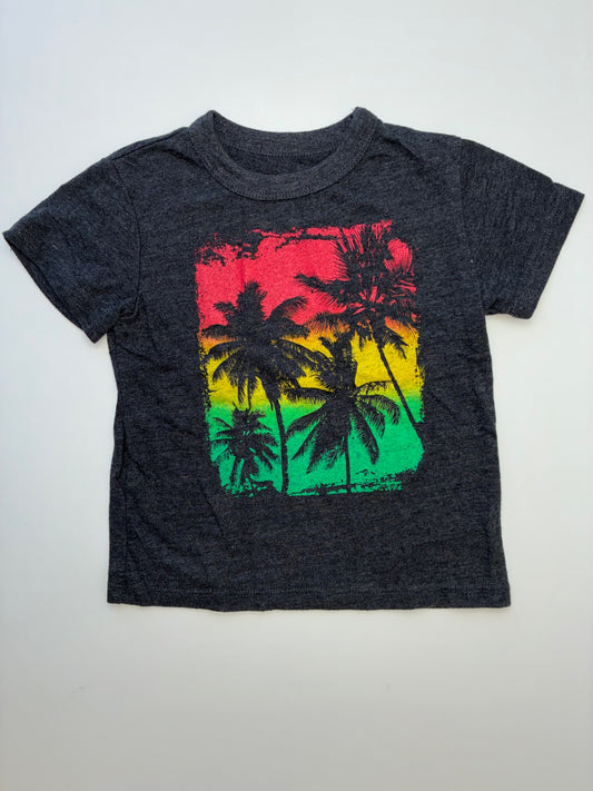 Chaser T-Shirt - Black Palm Tree Graphic | size 5T