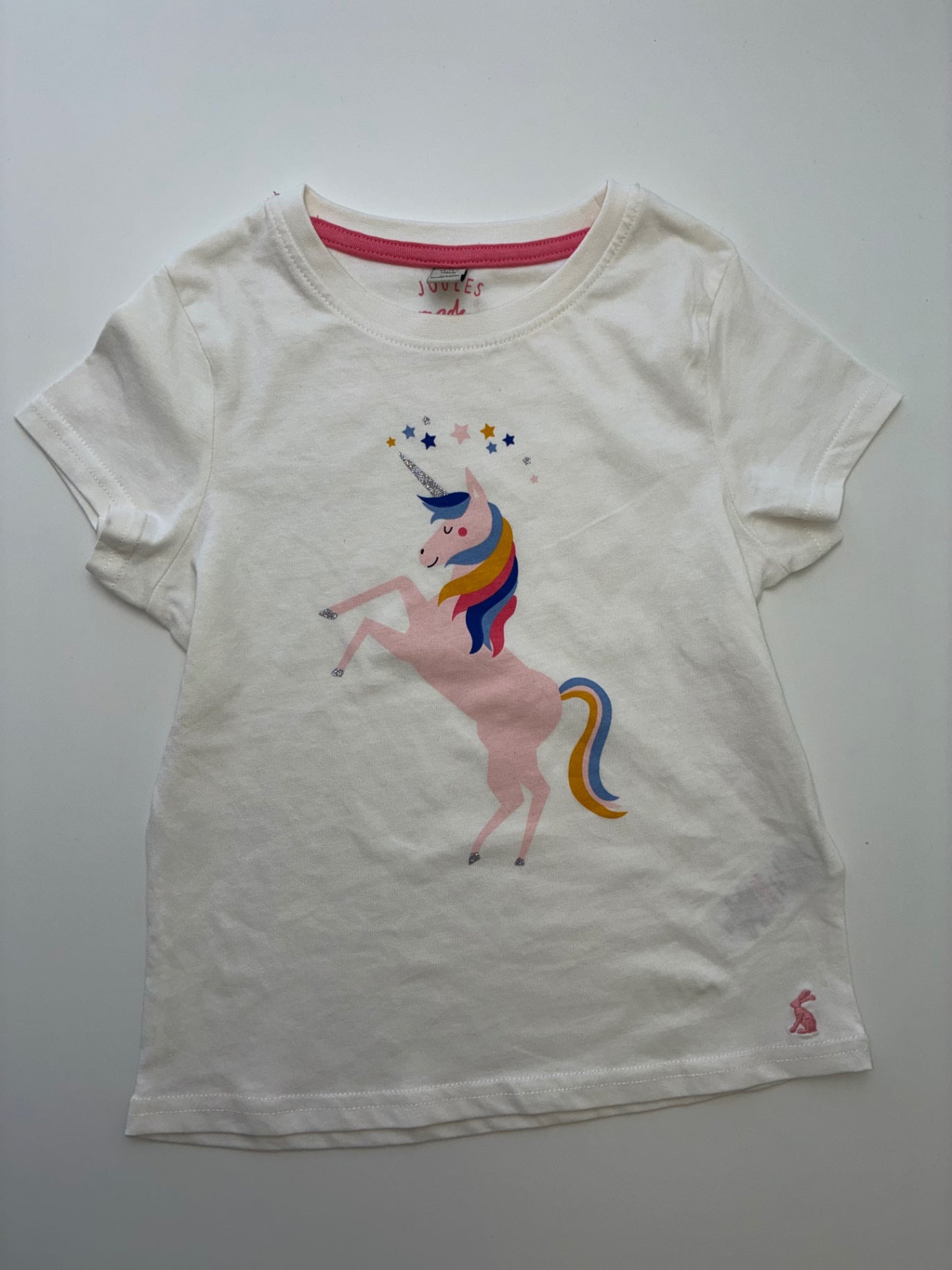 Joules T-Shirt - White Unicorn | size 5T