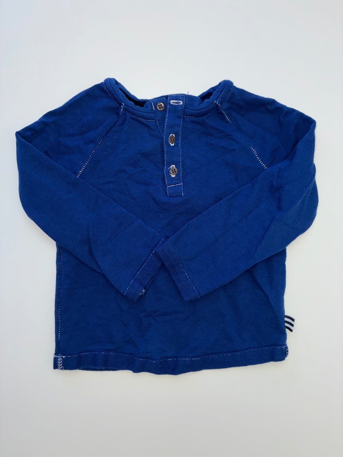 Splendid Long Sleeve T-Shirt - Blue Henley | size 18 - 24 Months