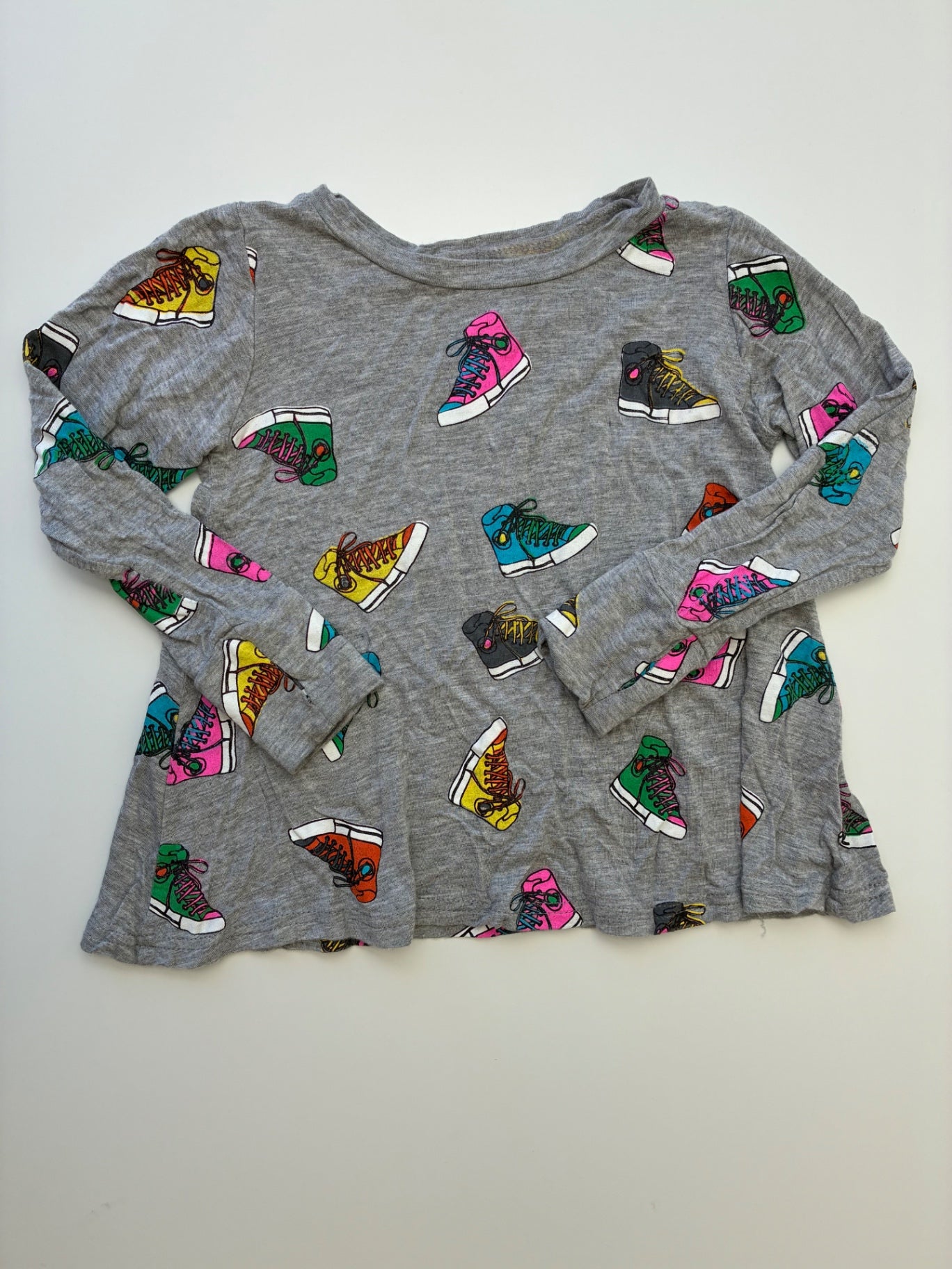 Flowers by Zoe Long Sleeve T-Shirt - Gray Sneaker Print | size 2T