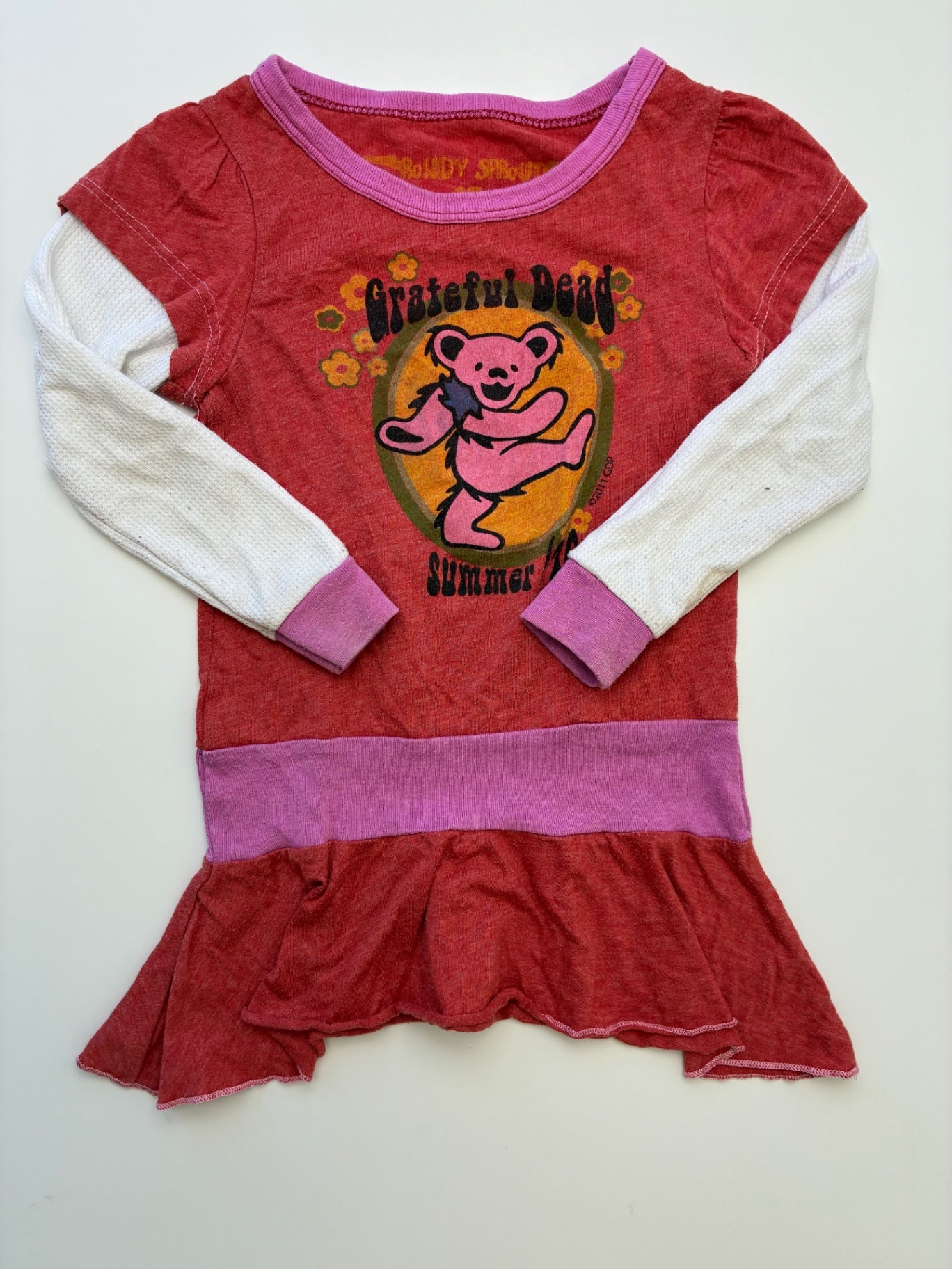 Rowdy Sprout Long Sleeve T-Shirt - Red Grateful Dead Graphic | size 2T