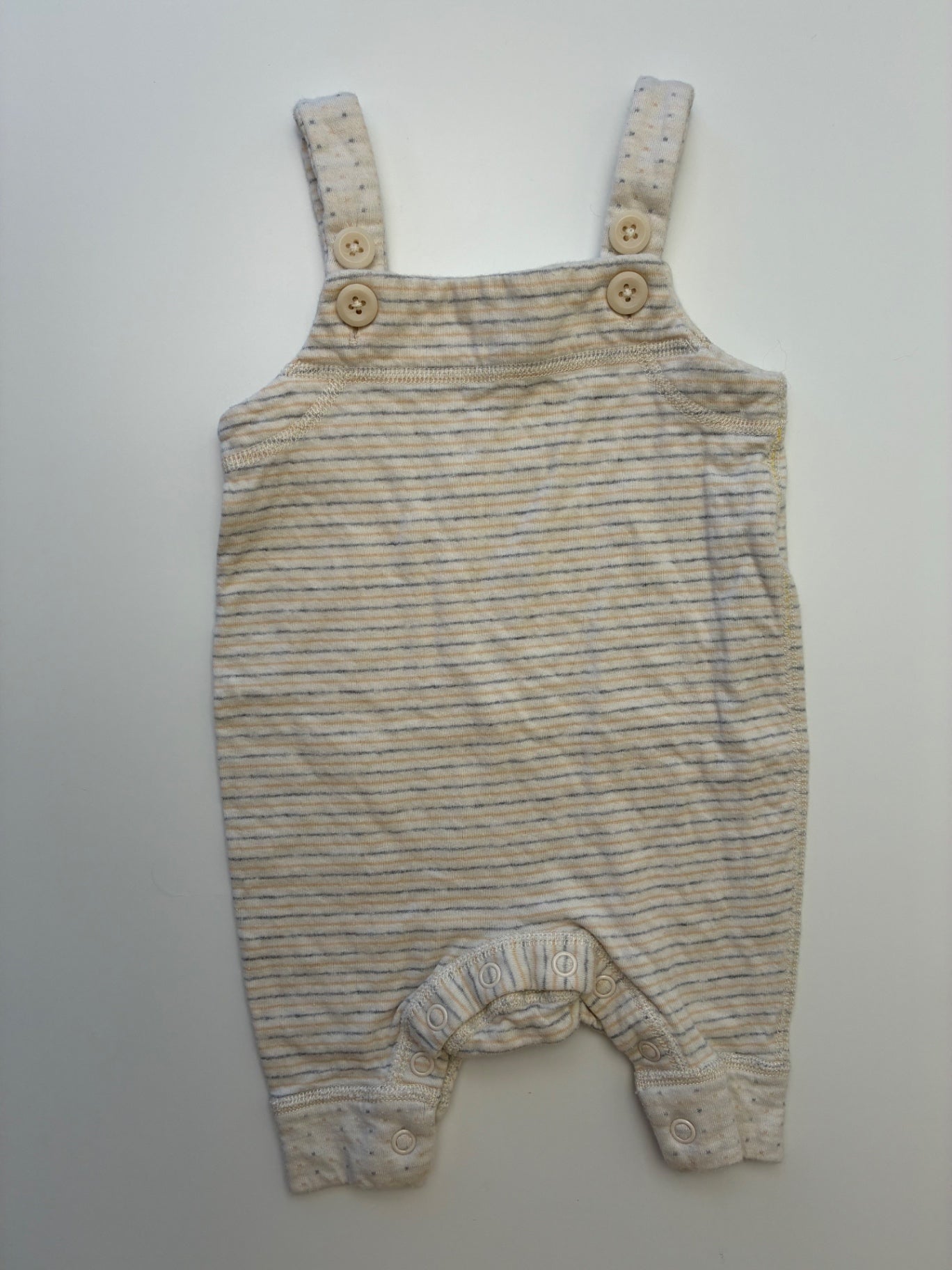 Hanna Andersson Onesie - Yellow Striped Overalls | size 0 - 3 Months