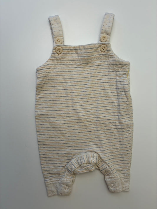 Hanna Andersson Onesie - Yellow Striped Overalls | size 0 - 3 Months