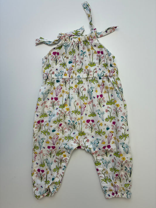 Tea Onesie - Multicolor Floral Tie-Shoulder Romper | size 3 - 6 Months