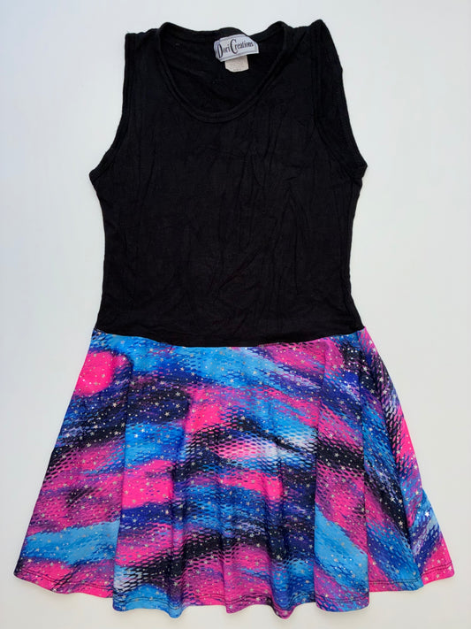 Dori Creations Dress - Multicolor Net Print + Metallic Stars | size 8