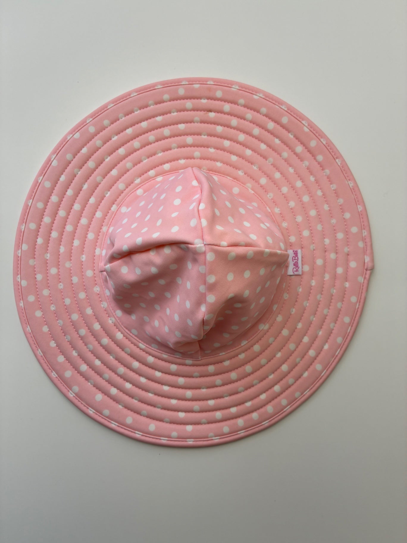 Ruffle Butts Hat - Pink Polka Dot Sun Hat | size 12 Months - 2T