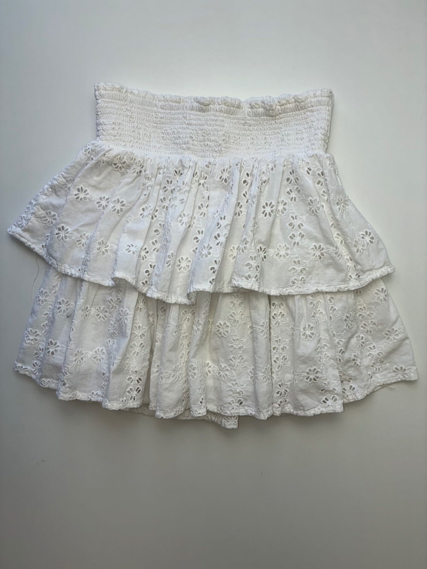 Crewcuts Skirt - White Smocked Eyelet | size 10