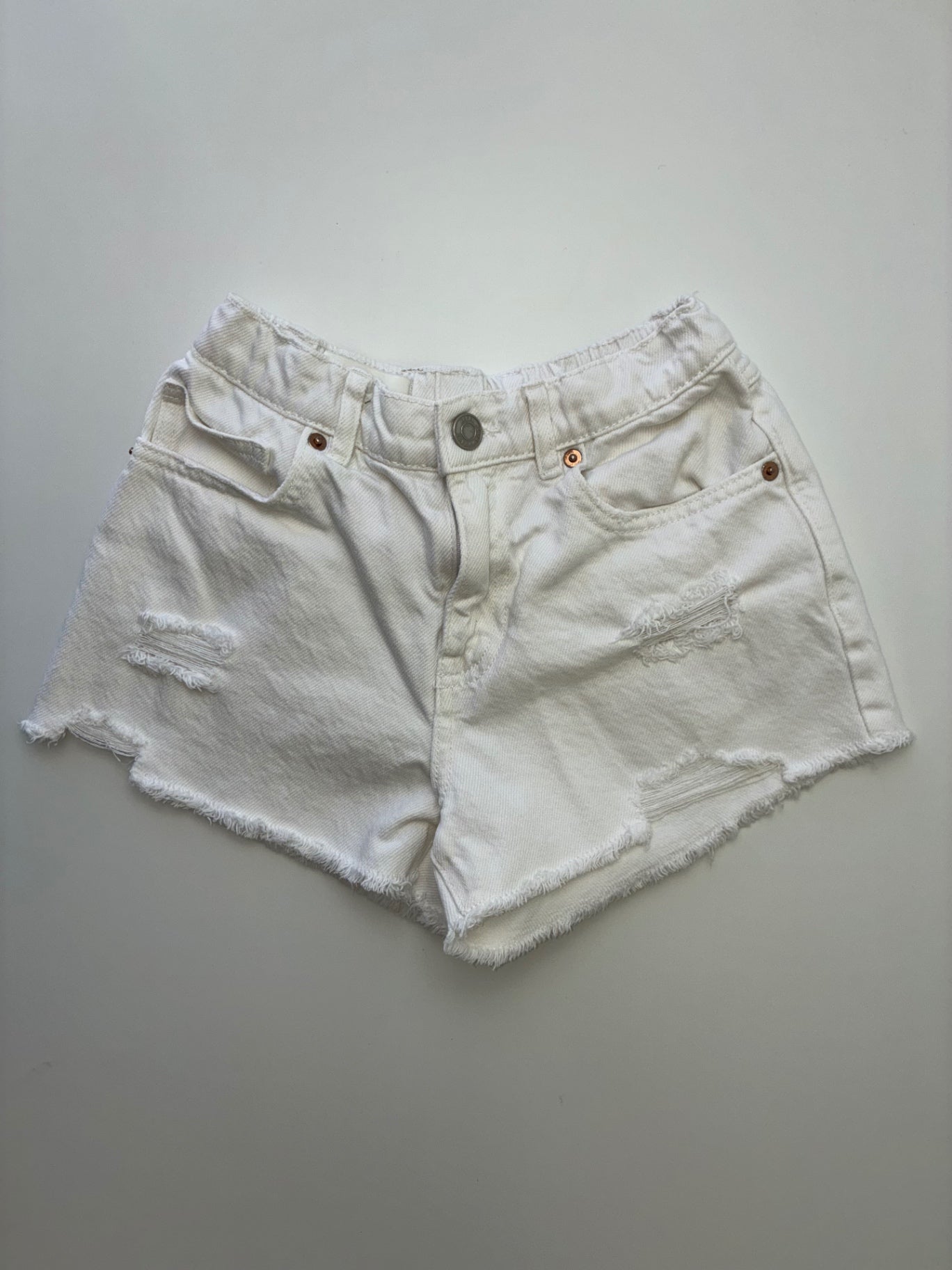 Zara Shorts - White Raw Hem Denim | size 9/10