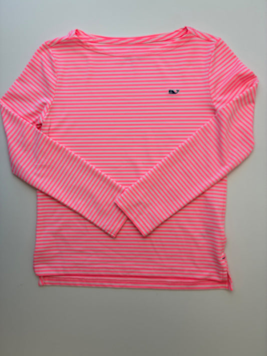 Vineyard Vines Long Sleeve T-Shirt - Pink Striped Rash Guard | size 7/8