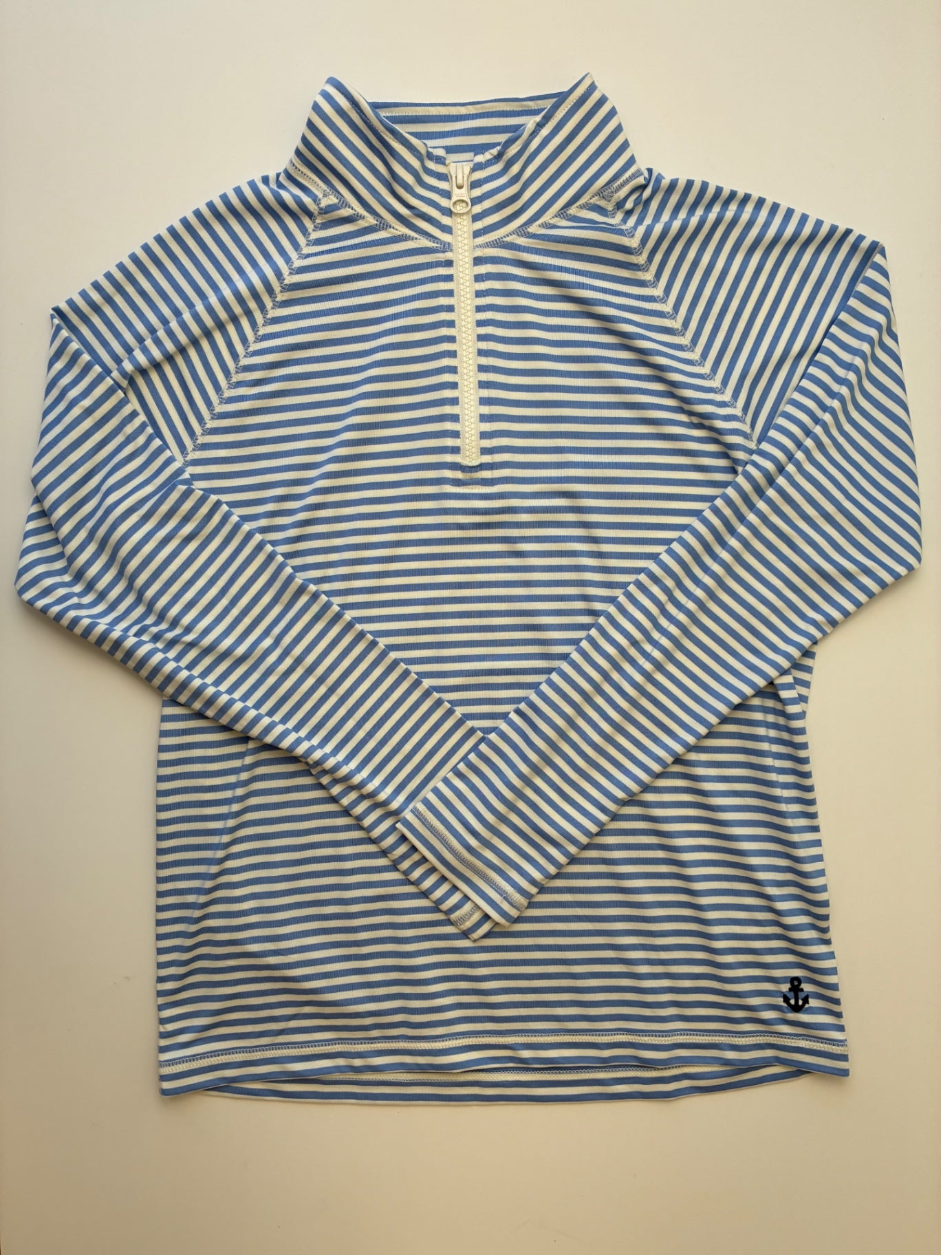 Crewcuts Sweatshirt - Blue Striped 1/4 Zip | size 11/12
