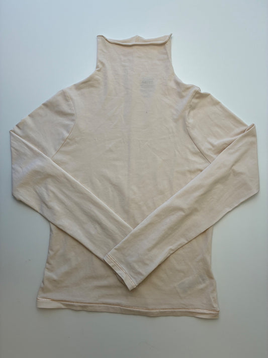 Athleta Girl Long Sleeve T-Shirt - Cream Perfect Turtleneck | size 8/10