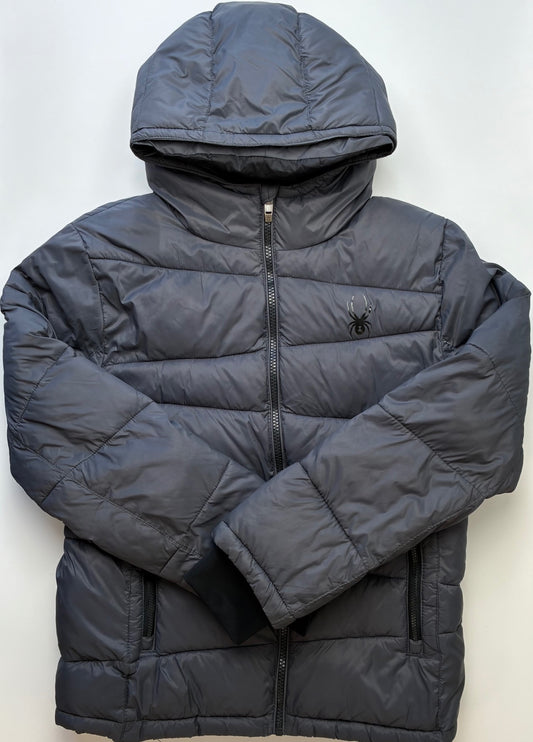 Spyder Coat - Gray Puffer w/ Hood | size 10/12