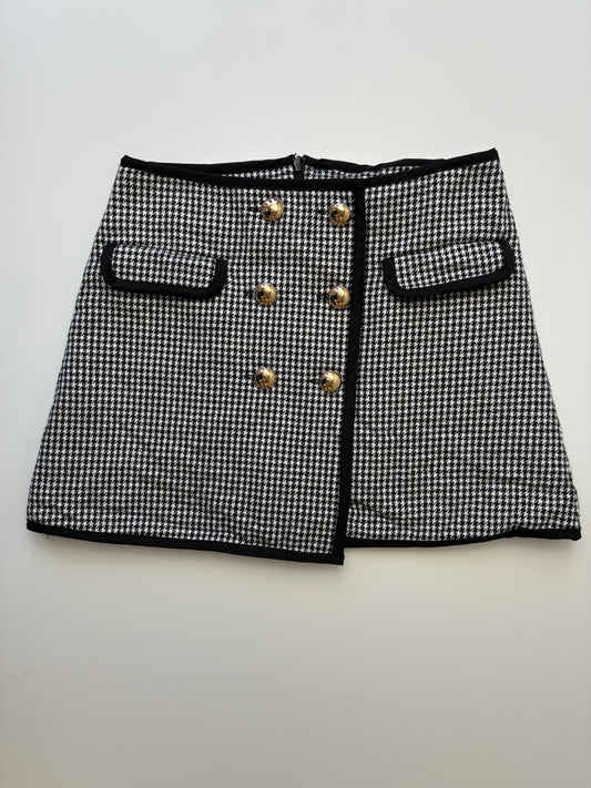 Crewcuts Skirt - Black Houndstooth | size 8