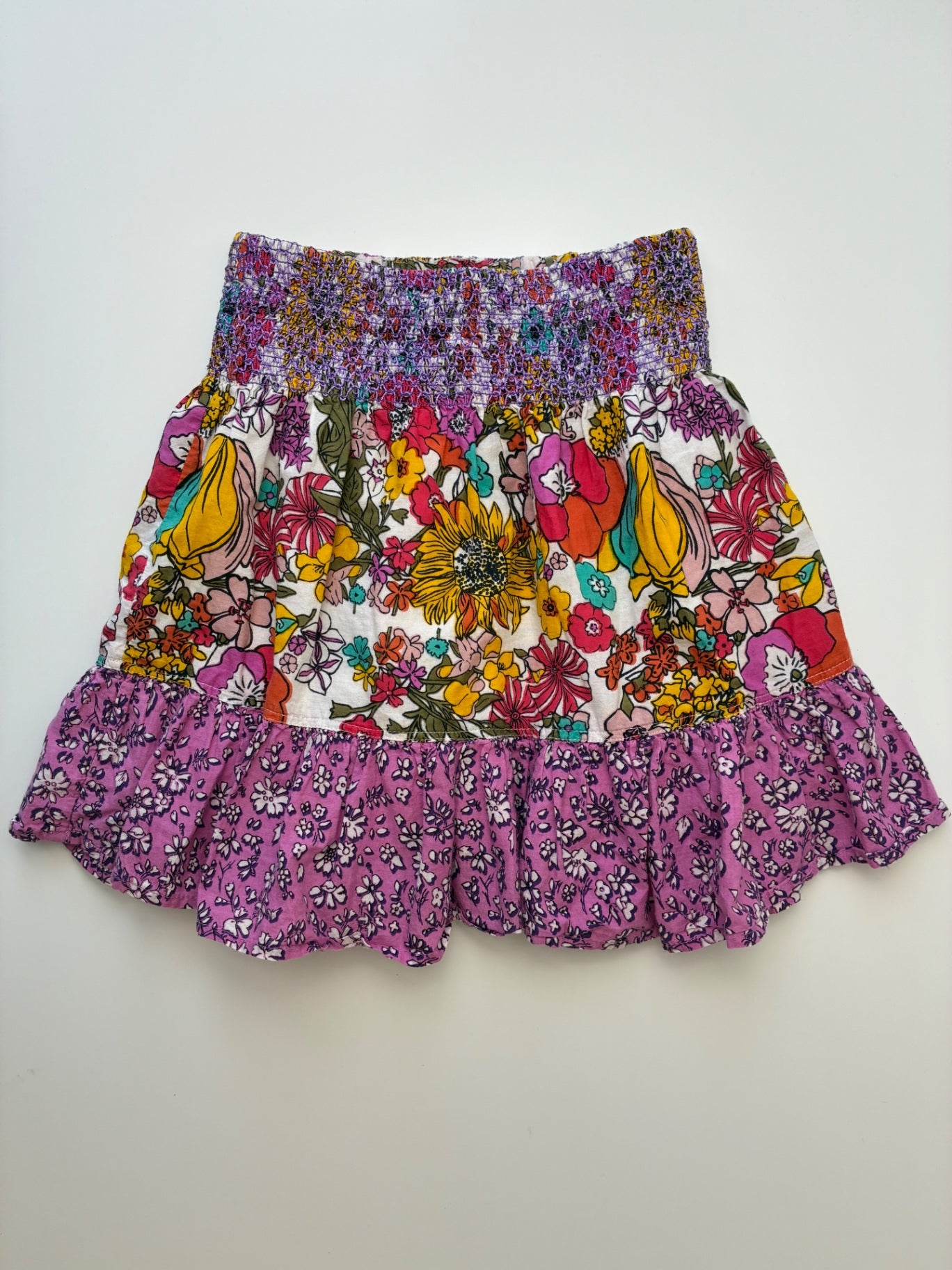 Peek Skirt - Multicolor Smocked Floral | size 4T/5T