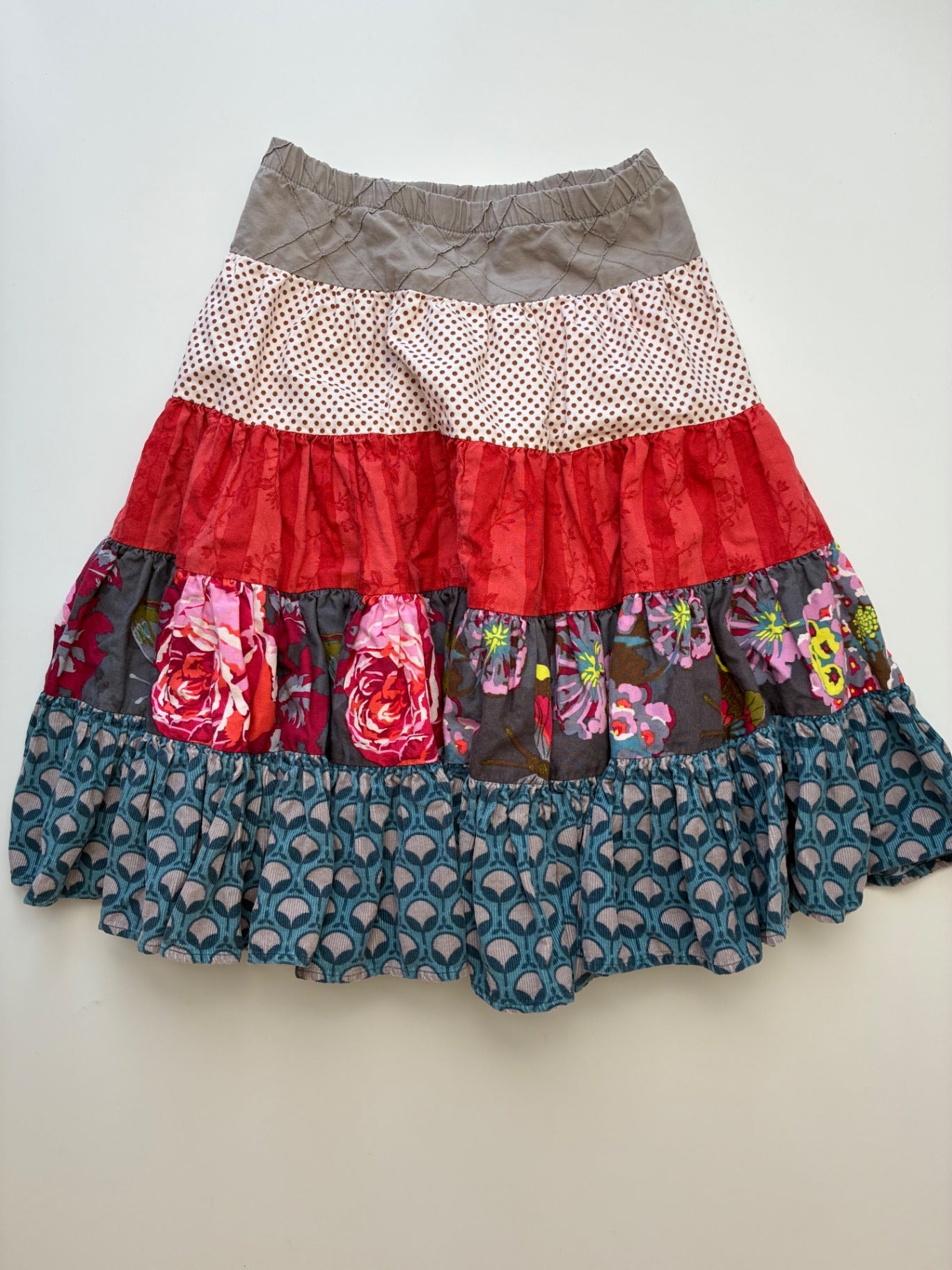Persnickety Skirt - Multicolor Patchwork Tiered | size 5T