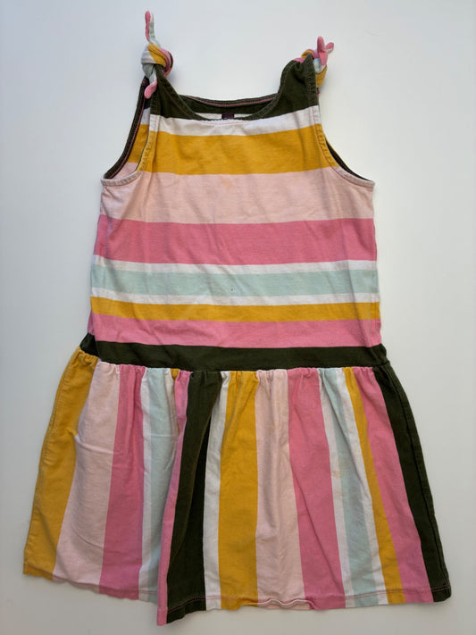 Tea Dress - Multicolor Striped Knot Sleeve | size 6